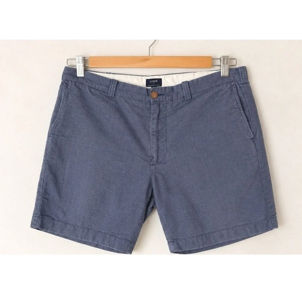 J.Crew Sunwashed Oxford Mens 36 Navy Blue 100% Cotton Chambray